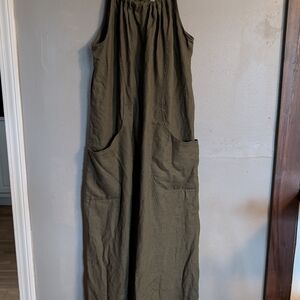 Elegant Olive Women's Flare Jumpsuit